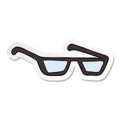 sticker of a cartoon spectacles