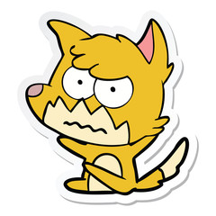 sticker of a cartoon annoyed fox