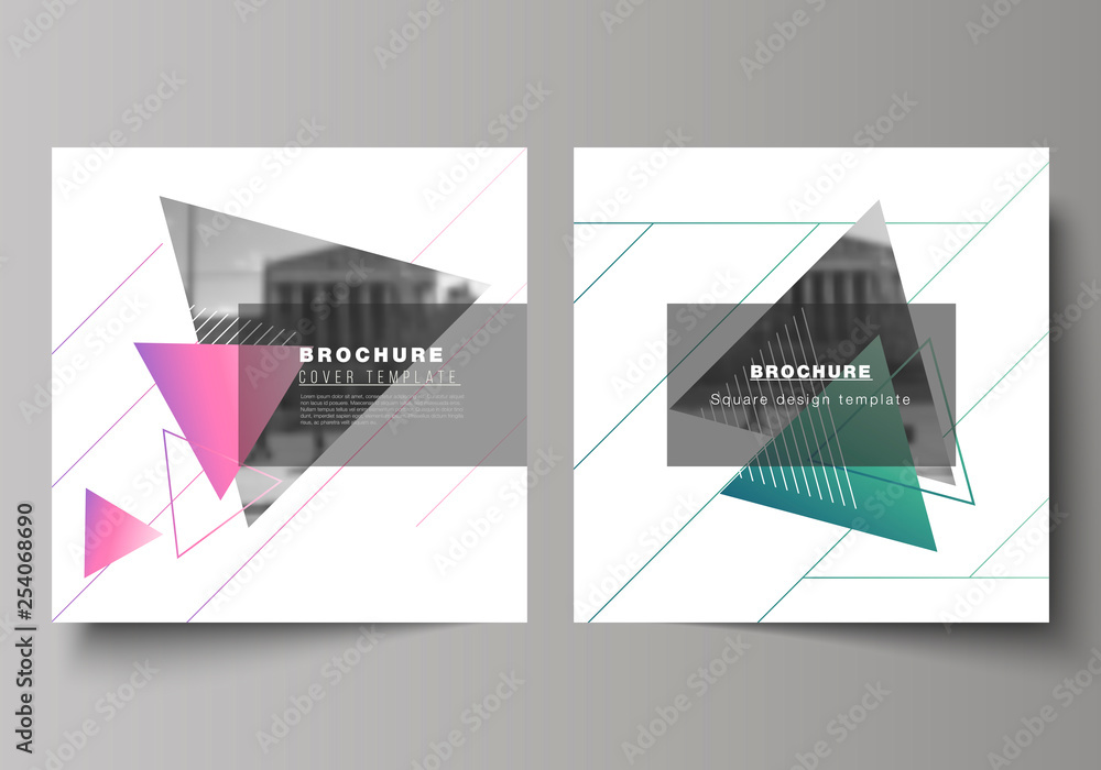 Aufkleber the minimal vector illustration of editable layout of two square format covers design templates for 