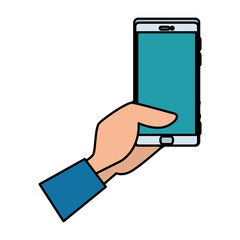 hand using smartphone device