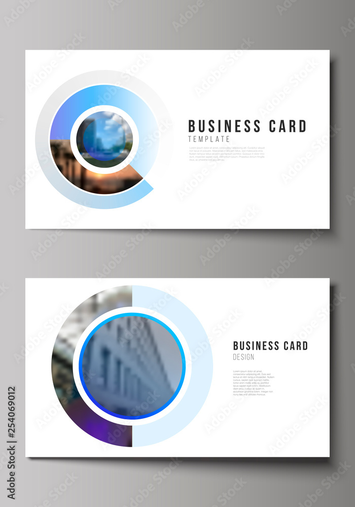 Poster the minimalistic abstract vector illustration of the editable layout of two creative business cards 
