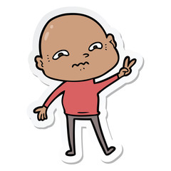 sticker of a cartoon nervous man