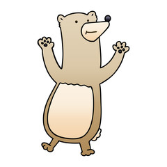 quirky gradient shaded cartoon bear