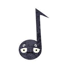 retro illustration style cartoon musical note