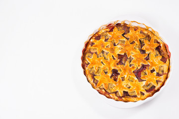 pie with the stars on a white background