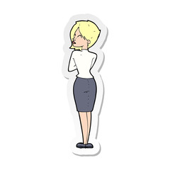 sticker of a cartoon businesswoman ignoring