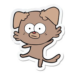 Obraz na płótnie Canvas sticker of a nervous dog cartoon