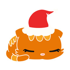 christmas cartoon of kawaii cat