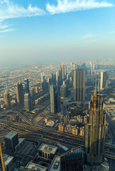 Aerial view Dubai city United Arab Emirates