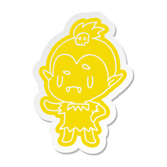 cartoon sticker kawaii of cute vampire girl