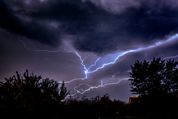 night storm sky with lightning
