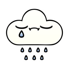 gradient shaded cartoon rain cloud