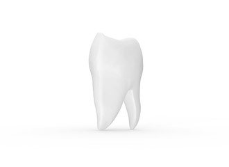 Tooth isolated on white Background 3D Rendering