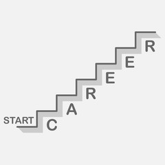 Fototapeta premium bisiness career ladder icon on gray background with text