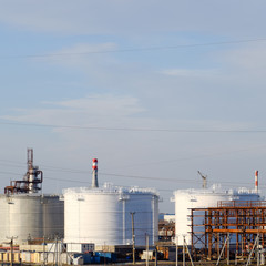 Distillation columns, pipes and other equipment furnaces refinery.