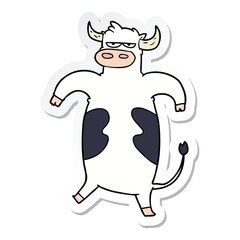 sticker of a cartoon bull