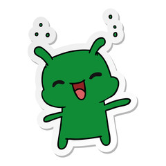sticker cartoon kawaii cute happy alien