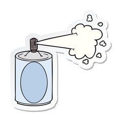 sticker of a cartoon aerosol spray can