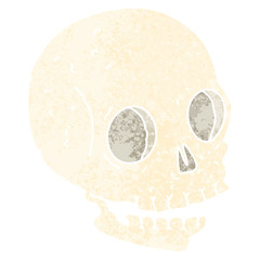 quirky retro illustration style cartoon skull