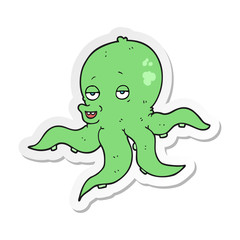 sticker of a cartoon octopus