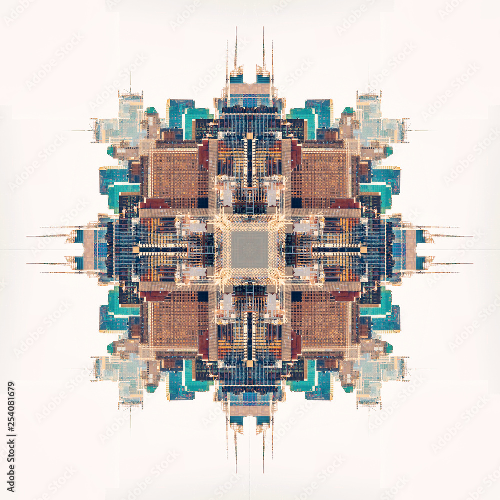 Poster abstract geometric symmetrical fractal background pattern design