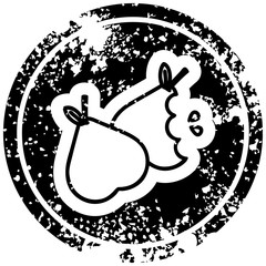 bitten pears distressed icon
