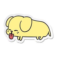 sticker cartoon of cute kawaii dog