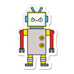 sticker of a cute cartoon robot