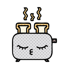 comic book style cartoon of a toaster