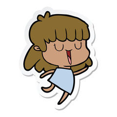 sticker of a cartoon woman