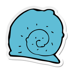 sticker of a cartoon snail shell