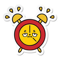 sticker of a cute cartoon alarm clock