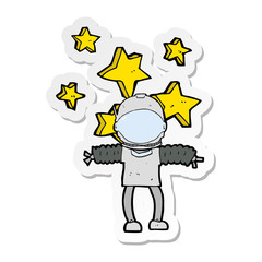 sticker of a cartoon space man