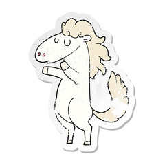 Obraz na płótnie Canvas distressed sticker of a cartoon horse