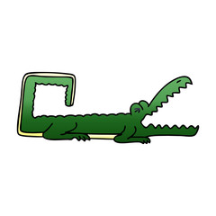 quirky gradient shaded cartoon crocodile