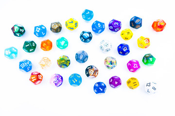 Isolated dice collection