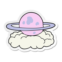 sticker of a cartoon alien planet