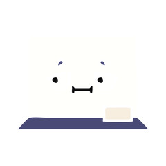 flat color retro cartoon white board