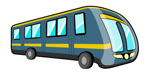 Isolated cartoon bus image. Public transport. Vector illustration design