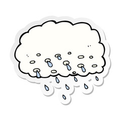 sticker of a cartoon rain cloud