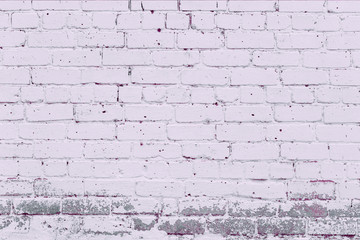 Old textured brick wall with natural defects. Scratches, cracks, crevices, chips, dust, roughness. Can be used as background for design or poster.