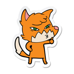 sticker of a clever cartoon fox