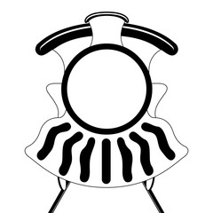 Front view of a comic train. Public transport. Vector illustration design