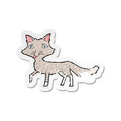 retro distressed sticker of a cartoon little wolf