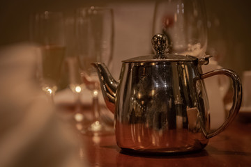 teapot on table