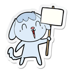 sticker of a cute cartoon dog