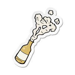 sticker of a cartoon beer bottle