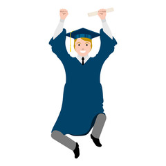 Isolated graduating man image. Vector illustration design