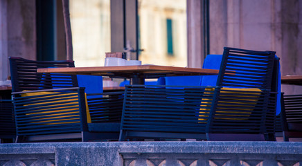 empty cafe in Dubrovnik 