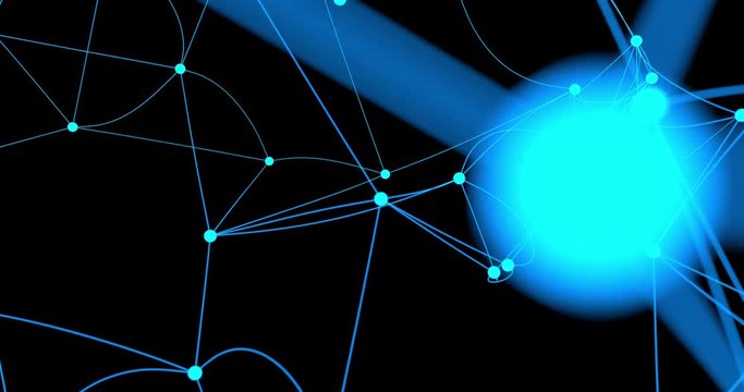 Dots connected by lines 3D animation with alpha mask